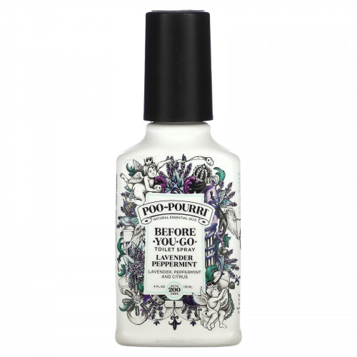 Poo-Pourri, Спрей для туалета Before-You-Go, лаванда и перечная мята, 118 мл (4 жидк. Унции)