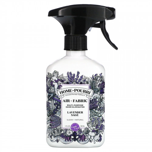 Poo-Pourri, Home-Pourri, Air + Fabric, универсальное средство для устранения запаха, лаванда и шалфей, 325 мл (11 жидк. Унций)