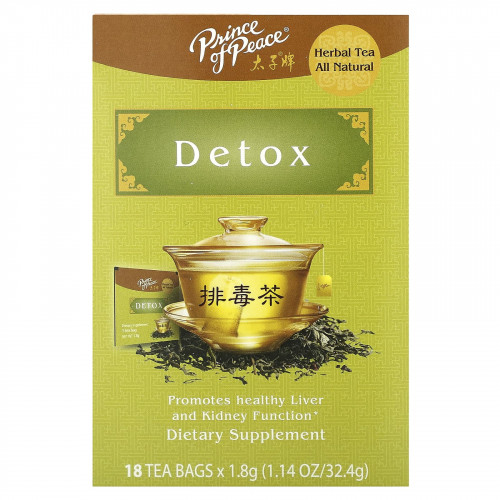 Prince of Peace, Herbal Tea, для детоксикации, 18 чайных пакетиков, 32,4 г (1,14 унции)