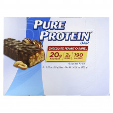 Pure Protein, Батончики с арахисом, шоколадом и карамелью, 6 батончиков, 1,76 унц. (50 г) (Товар снят с продажи) 