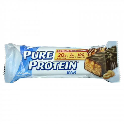 Pure Protein, протеиновый батончик, шоколад с арахисом и карамелью, 12 батончиков по 50 г (1,76 унции) (Товар снят с продажи) 