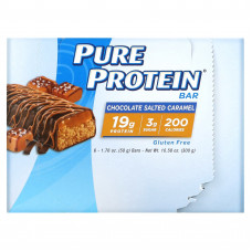 Pure Protein, Шоколадный батончик с карамелью и солью, 6 батончиков, каждый по 1.76 унц. (50 г.) (Товар снят с продажи) 