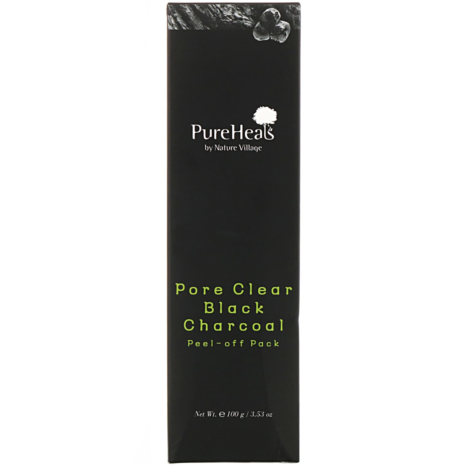 PureHeals, Pore Clear Black Charcoal, отшелушивающая маска для лица, 100 г (3,53 унции)