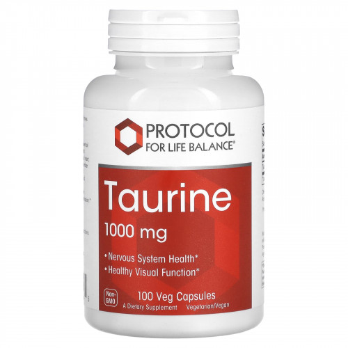 Protocol for Life Balance, Таурин, 1000 мг, 100 растительных капсул