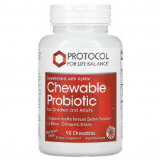 Protocol for Life Balance, жевательные пробиотики, для детей и взрослых, 2 млрд, 90 жевательных таблеток