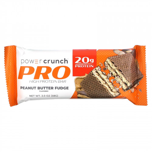 BNRG, Power Crunch Protein Energy Bar, PRO, помадка с арахисовым маслом, 12 батончиков по 2 унции (58 г) каждый