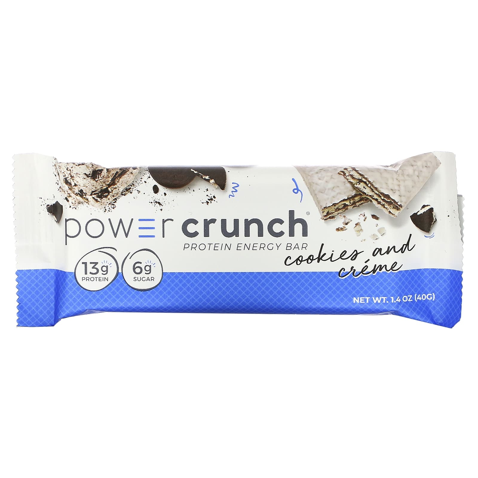 BNRG, Энергетический белковый батончик Power Crunch Original, печенье с кремом, 12 батончиков, вес каждого 40 г (1,4 унции)