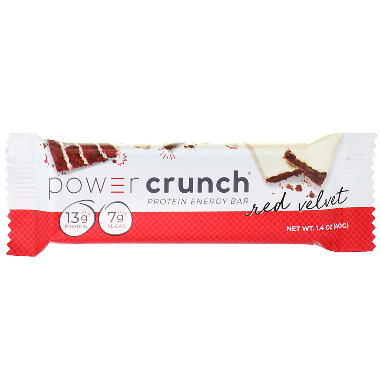 BNRG, Power Crunch, протеиновый энергетический батончик, со вкусом торта «Красный бархат», 12 батончиков, 40 г (1,4 унции) каждый