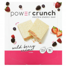 BNRG, Power Crunch, протеиновый энергетический батончик, крем с лесными ягодами, 12 батончиков, 40 г (1,4 унции) каждый