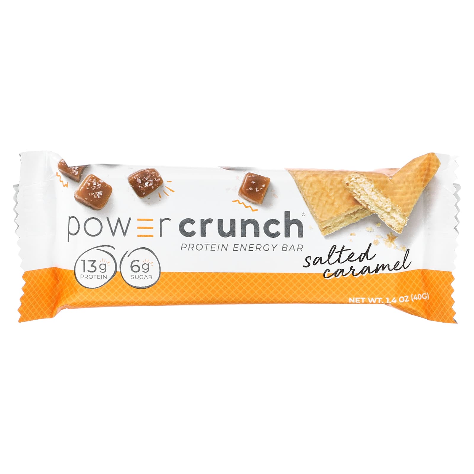 BNRG, Протеиновый энергетический батончик Power Crunch, оригинальная рецептура, соленая карамель, 12 батончиков, 40 г каждый