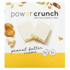 BNRG, Энергетический белковый батончик Power Crunch Original, крем с арахисовым маслом, 12 батончиков, вес каждого 40 г (1,4 унции)