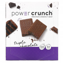 BNRG, Протеиновый энергетический батончик Power Crunch, оригинальная рецептура, тройной шоколад, 12 батончиков, 40 г (1,4 унции) каждый