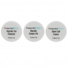 PrescriptSkin, набор пробных продуктов с гликолевой кислотой, 3 баночки по 5 г (0,18 унции)