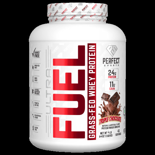 Perfect Sports, Ultra Fuel, сывороточный протеин от травяного откорма, тройной шоколад, 1,82 кг (4 фунта)