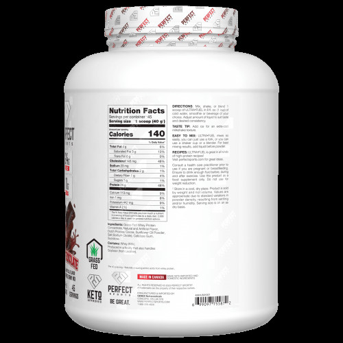 Perfect Sports, Ultra Fuel, сывороточный протеин от травяного откорма, тройной шоколад, 1,82 кг (4 фунта)