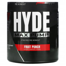 ProSupps, Hyde Max Pump, предтренировочный комплекс без стимуляторов, фруктовый пунш, 280 г (9,87 унции)