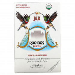 J&R Port Trading, Pure Rooibos Red Tea (Настоящий красный чай ройбуш), без кофеина, 40 чайных пакетиков, 100 г (3,53 унции)