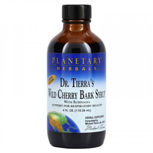 Planetary Herbals, Dr. Tierra's сироп из коры дикой вишни, 118,28 мл (4 жидк. унции)