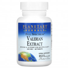 Planetary Herbals, «Полный спектр», экстракт валерианы, 650 мг, 60 таблеток