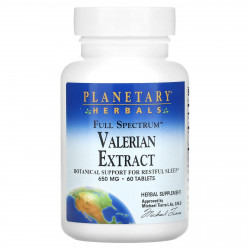 Planetary Herbals, «Полный спектр», экстракт валерианы, 650 мг, 60 таблеток