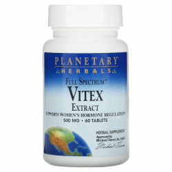 Planetary Herbals, Полный спектр, экстракт витекса, 500 мг, 60 таблеток