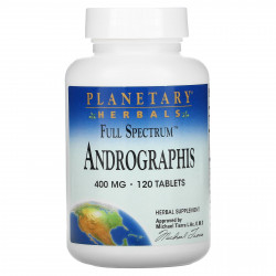 Planetary Herbals, Полный спектр, андрографис, 400 мг, 120 таблеток