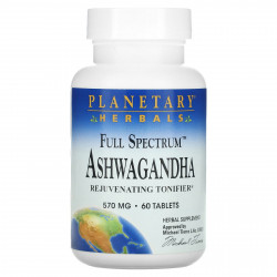 Planetary Herbals, Ашвагандха полного спектра действия, 570 мг, 60 таблеток