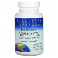 Planetary Herbals, Full Spectrum, ашваганда, 570 мг, 120 таблеток