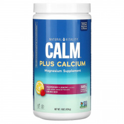 Natural Vitality, Natural Calm Plus Calcium со вкусом малины и лимона, 454 г (16 унций)