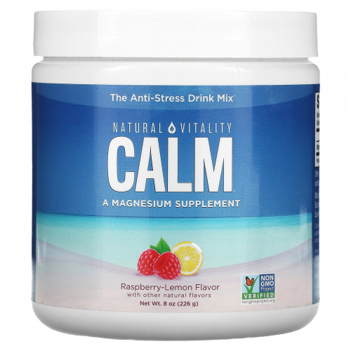 Natural Vitality, CALM, антистрессовая смесь для напитков, малина и лимон, 226 г (8 унций)