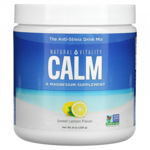 Natural Vitality, CALM, антистрессовая смесь для напитков, сладкий лимон, 226 г (8 унций)