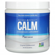 Natural Vitality, CALM Plus Calcium, антистрессовая смесь для напитков, оригинальная (без добавок), 226 г (8 унций)