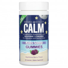 Natural Vitality, CALM, детские жевательные таблетки для сна, ягодный вкус, 60 жевательных таблеток
