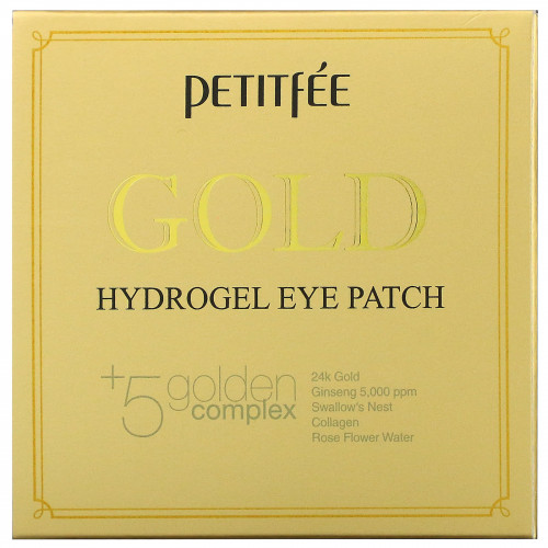 Petitfee, гидрогелевые патчи для глаз с золотом, 60 шт.