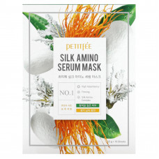 Petitfee, Silk Amino Serum, маска, 10 шт. по 25 г