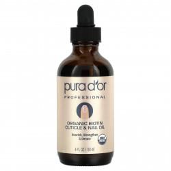 Pura D'or, Professional, масло для кутикулы и ногтей с органическим биотином, 118 мл (4 жидк. Унции)
