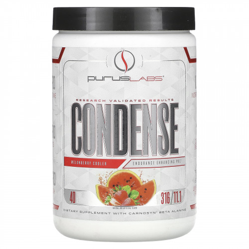 Purus Labs, ConDense, предтренировочный комплекс для повышения выносливости, со вкусом арбуза и клубники, 316 г (11,1 унции)