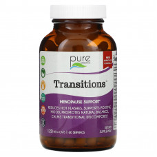 Pure Essence, Transitions, для поддержки менопаузы, 120 растительных капсул