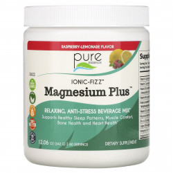 Pure Essence, Ionic-Fizz, Magnesium Plus, малиновый лимонад, 342 г (12,06 унции)