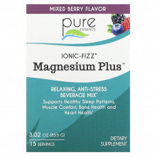 Pure Essence, Ionic-Fizz, Magnesium Plus, ягодное ассорти, 15 стиков по 5,7 г (0,2 унции)