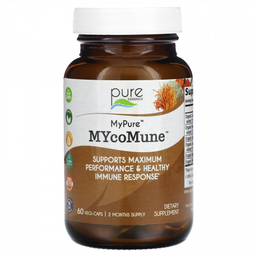 Pure Essence, MyPure, MYcoMUNE, 60 растительных капсул