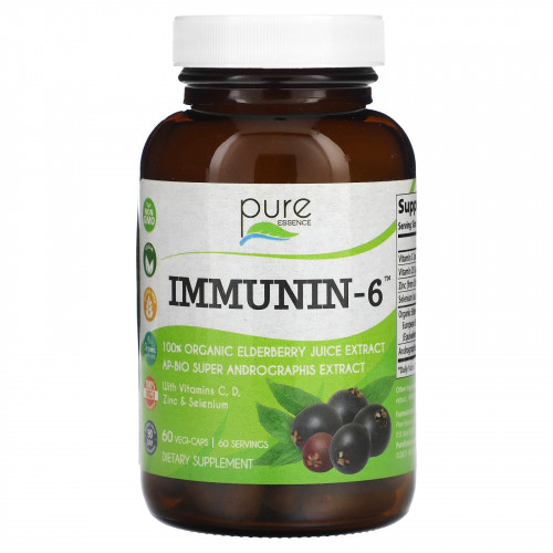 Pure Essence, Иммунин-6, 60 растительных капсул