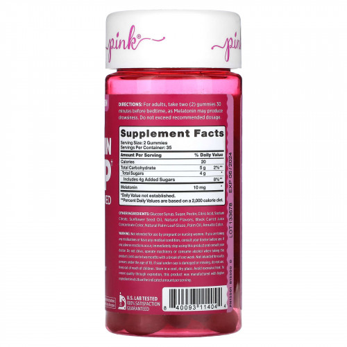 Pink, Beauty Rest Melatonin Sleep, натуральная ягодная смесь, 70 жевательных таблеток