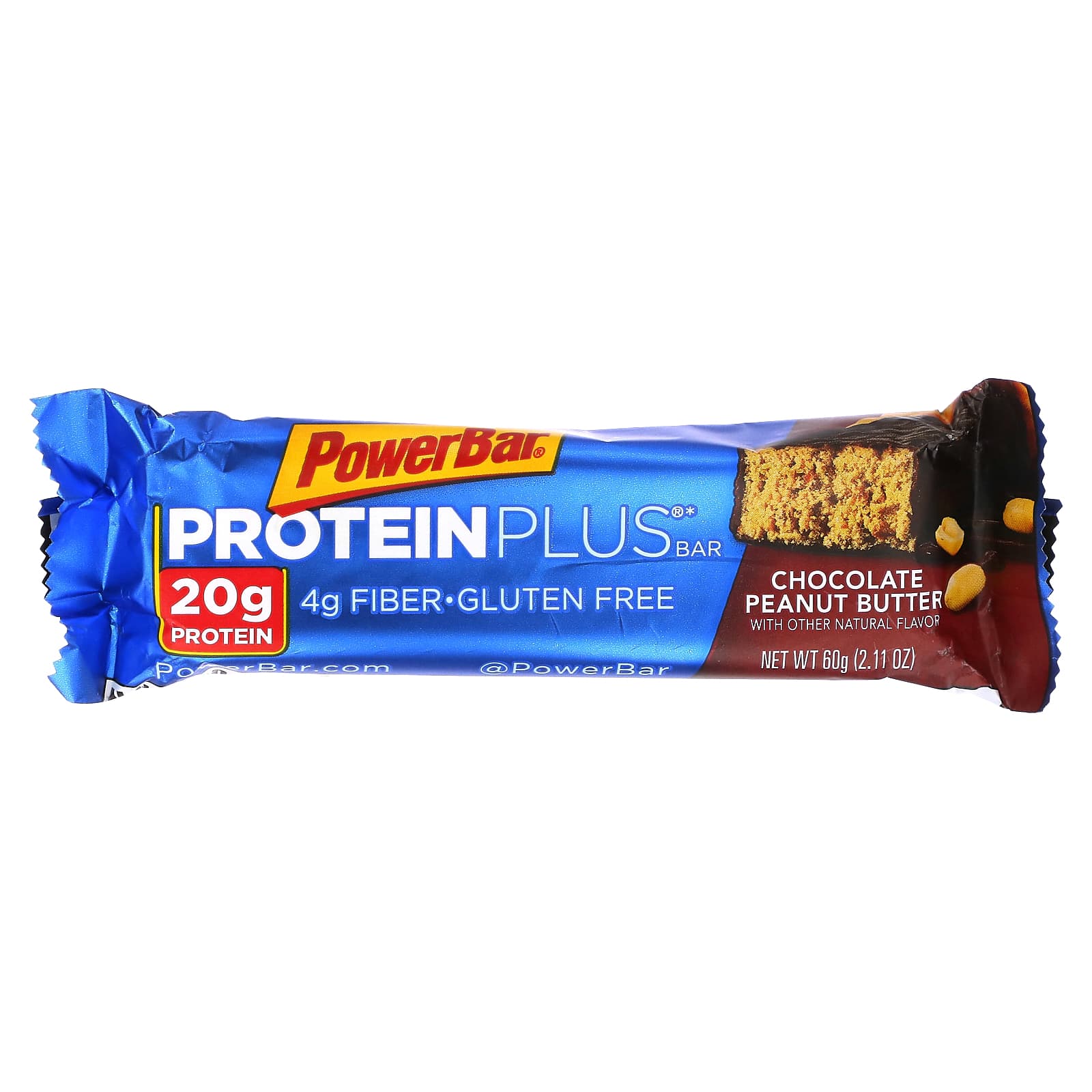 PowerBar, Protein Plus, батончик с арахисовой пастой, 15 батончиков, 60 г (2,11 унции)