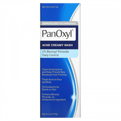 PanOxyl, Крем для умывания от угрей, ежедневный контроль с 4% перекисью бензоила, 6 унций (170 г)