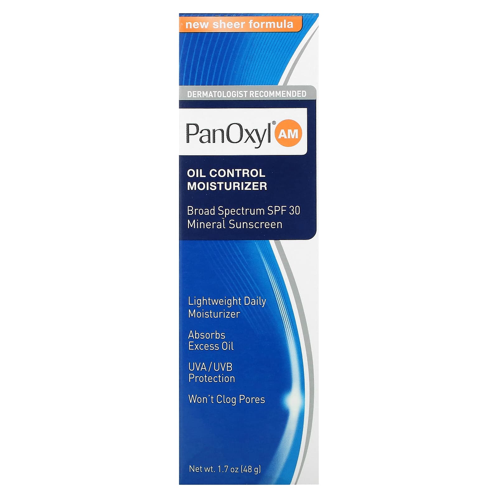 PanOxyl, PanOxyl AM, увлажняющее средство, контролирующее жир, SPF 30, 48 г (1,7 унции)