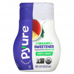 Pyure, органический жидкий подсластитель стевия, сахарозаменитель, подходит для кетодиеты, 53 мл (1,8 жидк. унции)