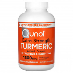 Qunol, Куркума повышенной силы, 500 мг, 180 вегетарианских капсул
