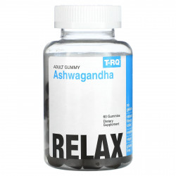 T-RQ, Ашваганда, жевательные мармеладки для взрослых, малина, 60 жевательных таблеток