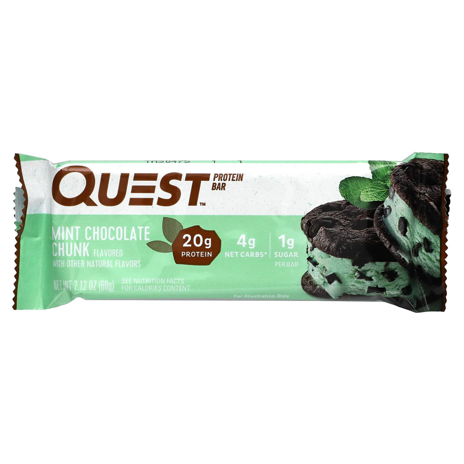 Quest Nutrition, протеиновый батончик, с кусочками мятного шоколада, 12 батончиков по 60 г (2,12 унции)